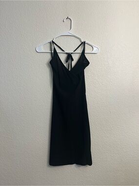 Vintage Black Strappy halter Dress - Women's
